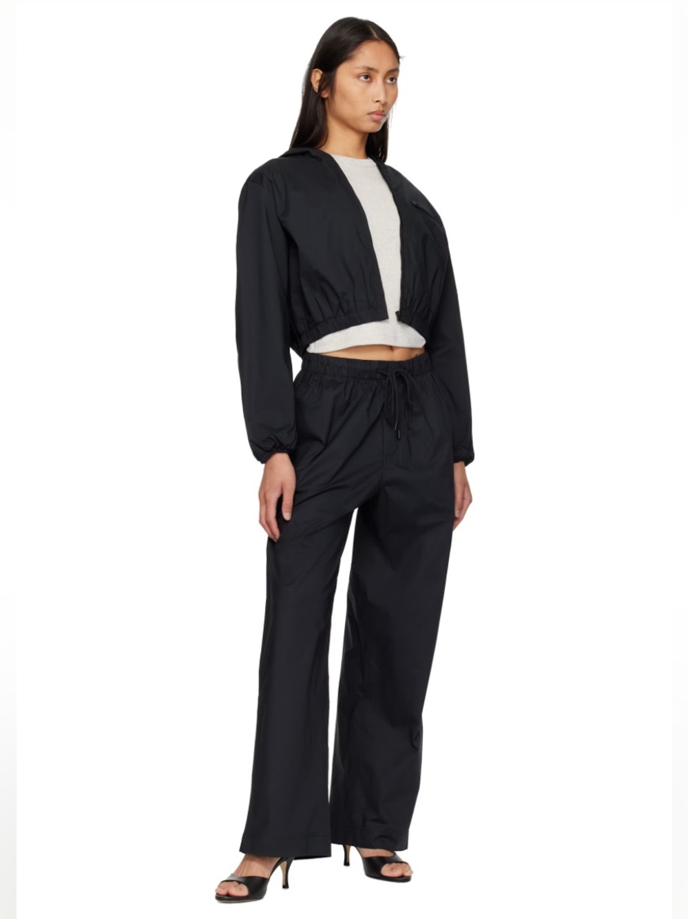 SKIMS | Black Cropped Poplin Jacket Size L